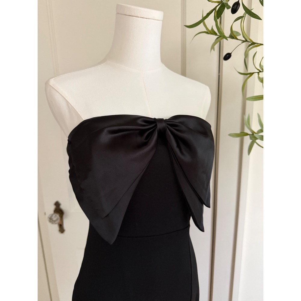 Lulus Little Black Dress Strapless Bow Midi Cocktail Soft Girl Luxury Small